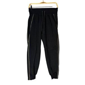 Title Nine Warmup Black Jogger Pants W/ White Piping Size M